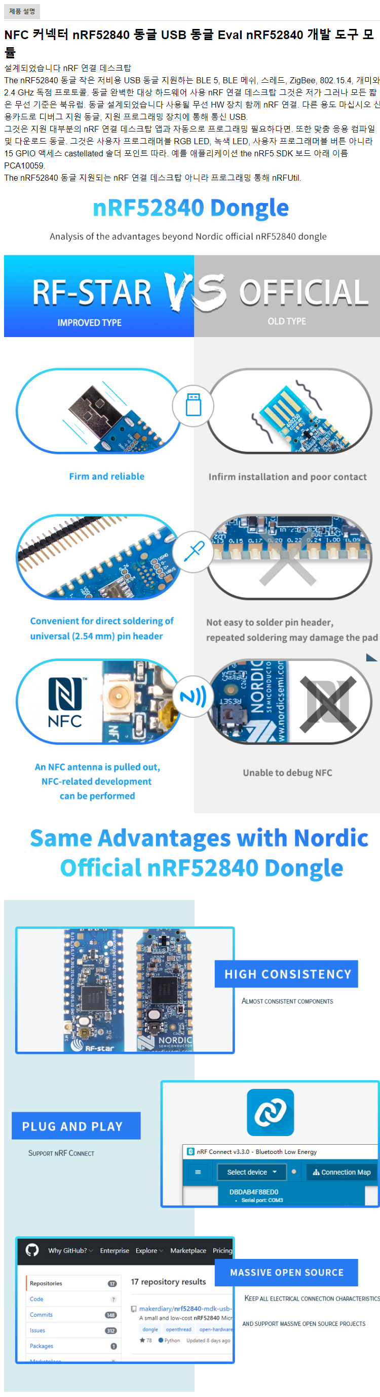 NFC 커넥터 nRF52840 동글 USB 무선 동글 ble4.2 for Eval nRF52840 개발 도구 모듈 usb to BLE adopter sniper