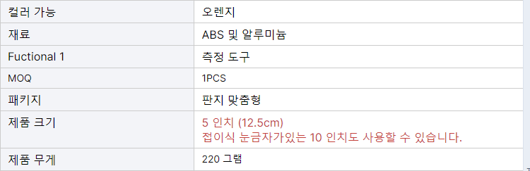 주황색 125mm 5 인치 및 3 배 거주 폭 플라스틱 단면도 윤곽선 계기 복제기 표준 표하기 기와 합판 제품 도와