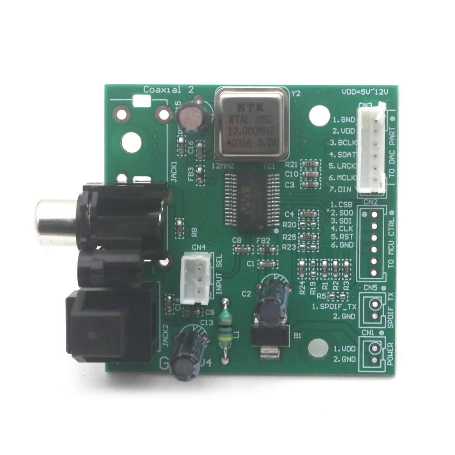 SPDIF 동축 섬유 WM8805 오디오 수신기 보드 I2S 출력 지원 음악 오디오 디코더 수정을 위한 32K 192K 샘플링 속도 [ZTF113-067]