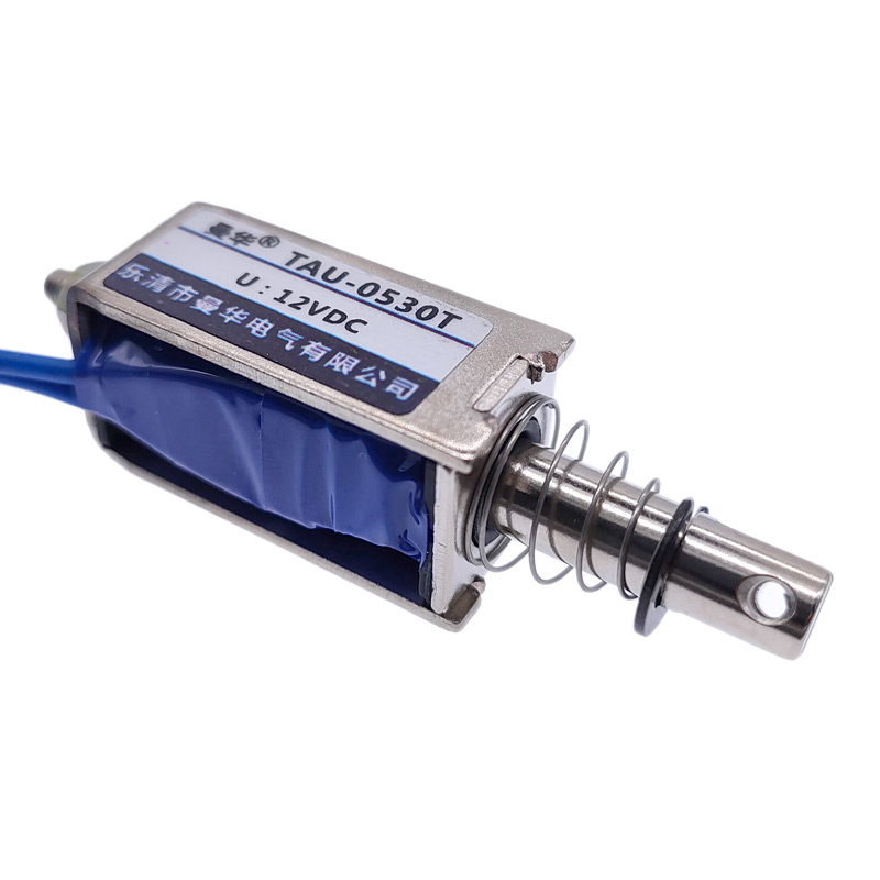 DC 12V 마그네틱 솔레노이드 밀어서 당기는 오픈 프레임 전자석 TAU-0530T 스트로크 10mm[ZHH003-001]