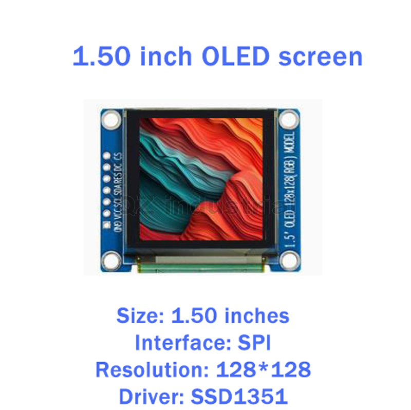 1.5인치 컬러 OLED 128x128디스플레이 컬러액정 SSD1351컬러oled (핀헤더 납땜 제품) [ZTI45-002]