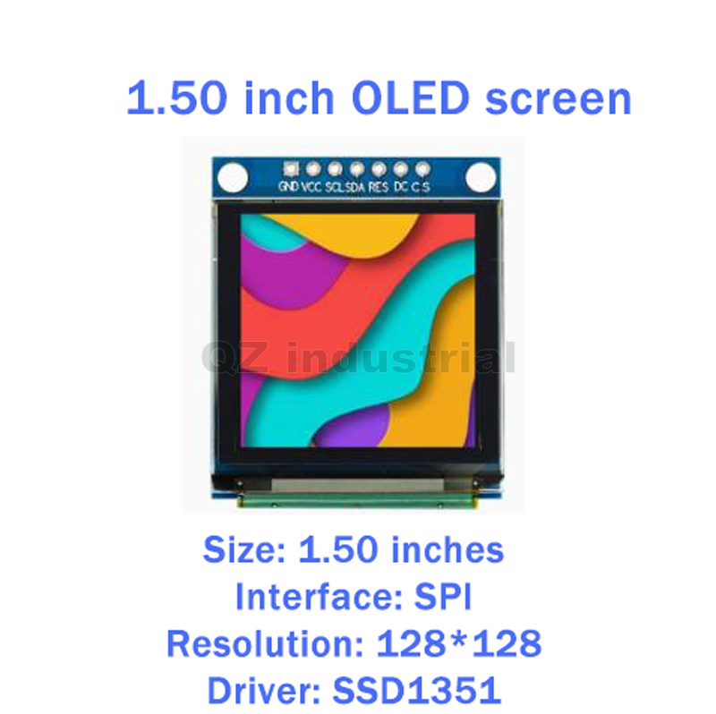 새로운 오리지널 1.5 인치 컬러 oled 128x128 디스플레이 컬러 LCD SSD1351(핀헤더 납땜 제품)[ZTI45-004]
