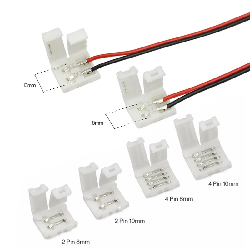 단일 색상 SMD3528 2835 Led 스트립에 대한 8mm 2 핀 50PCS [ZC006-001]