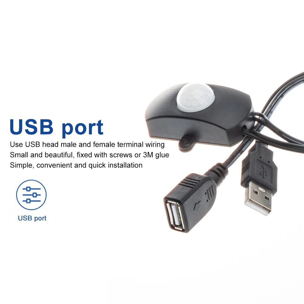 USB 모션 감지 센서 스위치, DC 5V-24V PIR 적외선 인체 감지 센서, 조명 조명용 자동화 유도 스위치 [ZSF004-002]