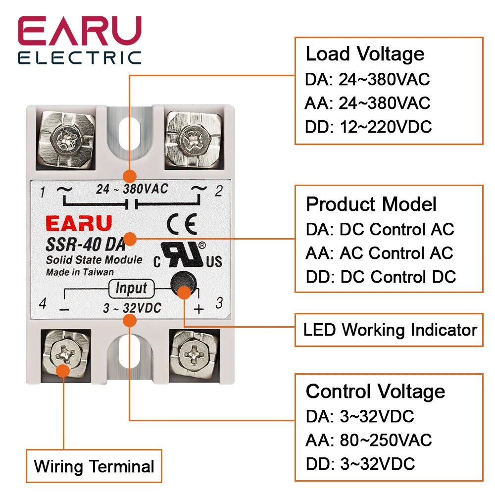 단상고체계전기  SSR-10AA SSR-25AA SSR-40AA  SSR-60AA SSR-80AA SSR-100AA [EARU-003]
