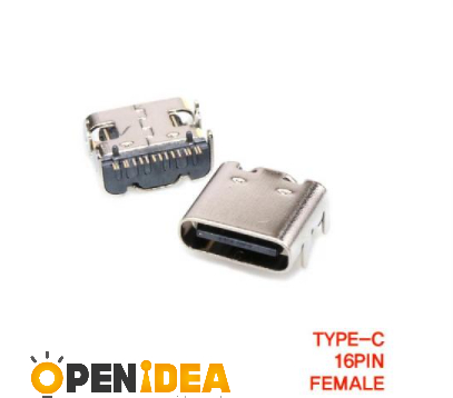 C타입 USB 3.1 커넥터 16핀 PCB SMT female 100PCS [ZC006-006]