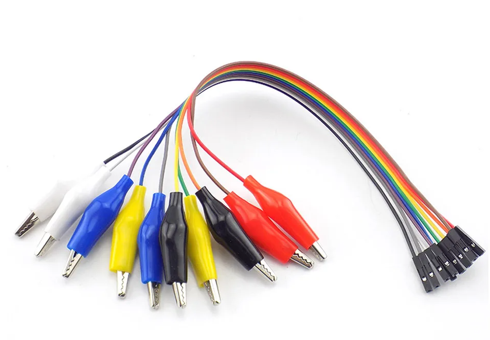 20cm 악어 클립-듀퐁 와이어 10Pin   암놈 클립-점퍼 와이어 Arduino Raspberry Pi 용 10pin  [ZBD002-003]