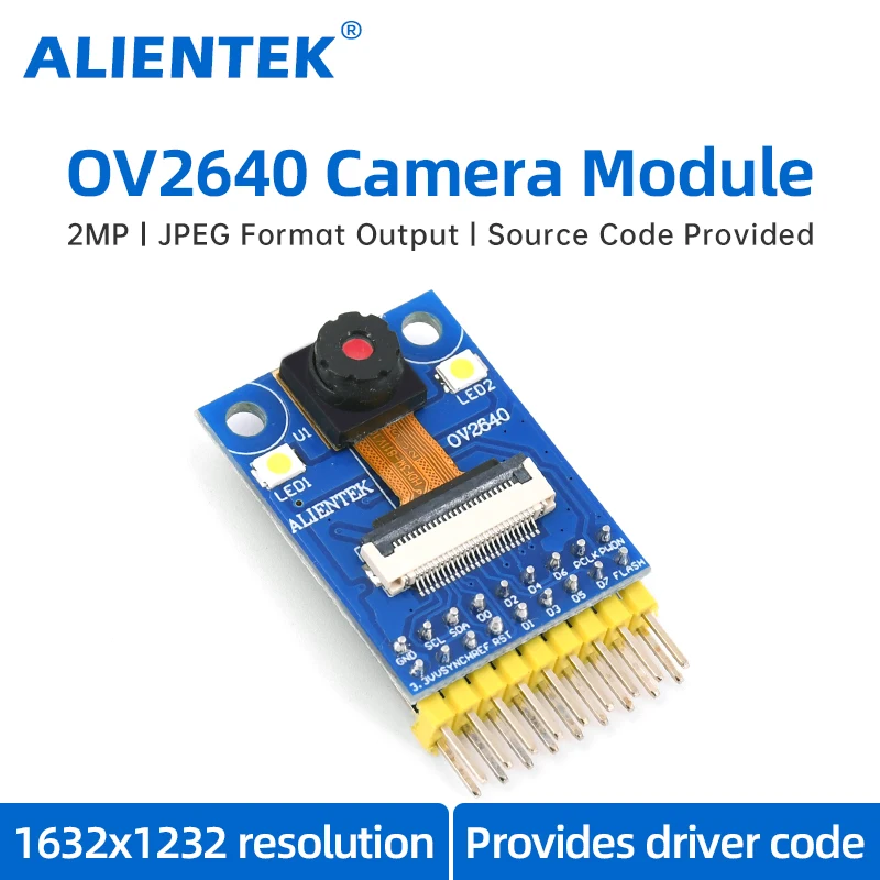 개발 보드용 OV2640 카메라 모듈 200W 픽셀 지지대 JPEG STM32 소스 코드 18P FPC 와이어에 적합 ESP32 MC2640 [ALIENTEK-25]
