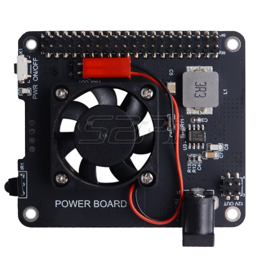 Raspberry Pi 라즈베리파이 Pi 4 3B+ 파워보드 5V4A 출력 팬 포함 적외선 리모컨 사용 [52PI-032]
