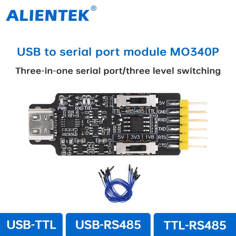 TYPE-C USB-485 직렬 포트 모듈 컨버터 USB-TLL 직렬 포트 TLL-485 직렬 포트 MO340P 1.8V 3.3V 5V [ALIENTEK-19]
