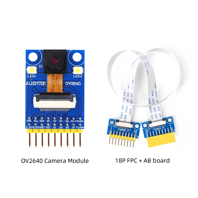 개발 보드용 OV2640 카메라 모듈 200W 픽셀 지지대 JPEG STM32 소스 코드 18P FPC 와이어에 적합 ESP32 MC2640 [ALIENTEK-25]