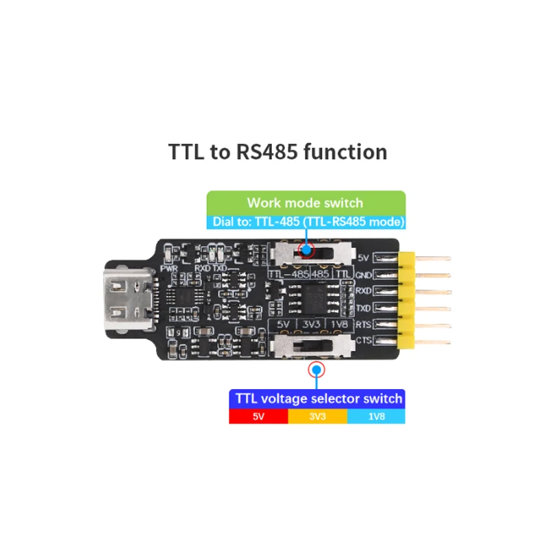 TYPE-C USB-485 직렬 포트 모듈 컨버터 USB-TLL 직렬 포트 TLL-485 직렬 포트 MO340P 1.8V 3.3V 5V [ALIENTEK-19]