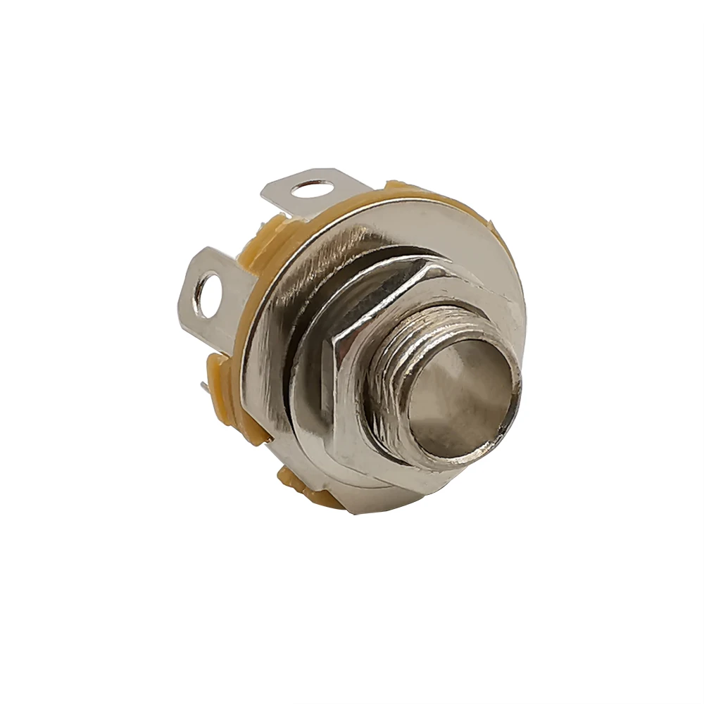  6.35mm 잭 소켓 모노 2 극 암 잭 (스위치 너트 및 와셔 포함) 니켈 마감 6.35mm 잭 소켓 스켈레톤 10Pcs [ZCH008-005]