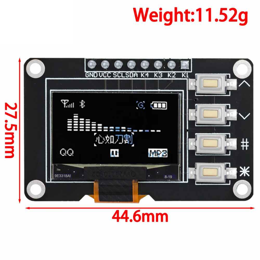 신제품 0.96 인치 OLED IIC 흰색/노란색 파란색/파란색 12864 OLED 디스플레이, Arduino 용 4x4 키 I2C SSD1315 LCD 스크린 보드 [ZTI45-008]