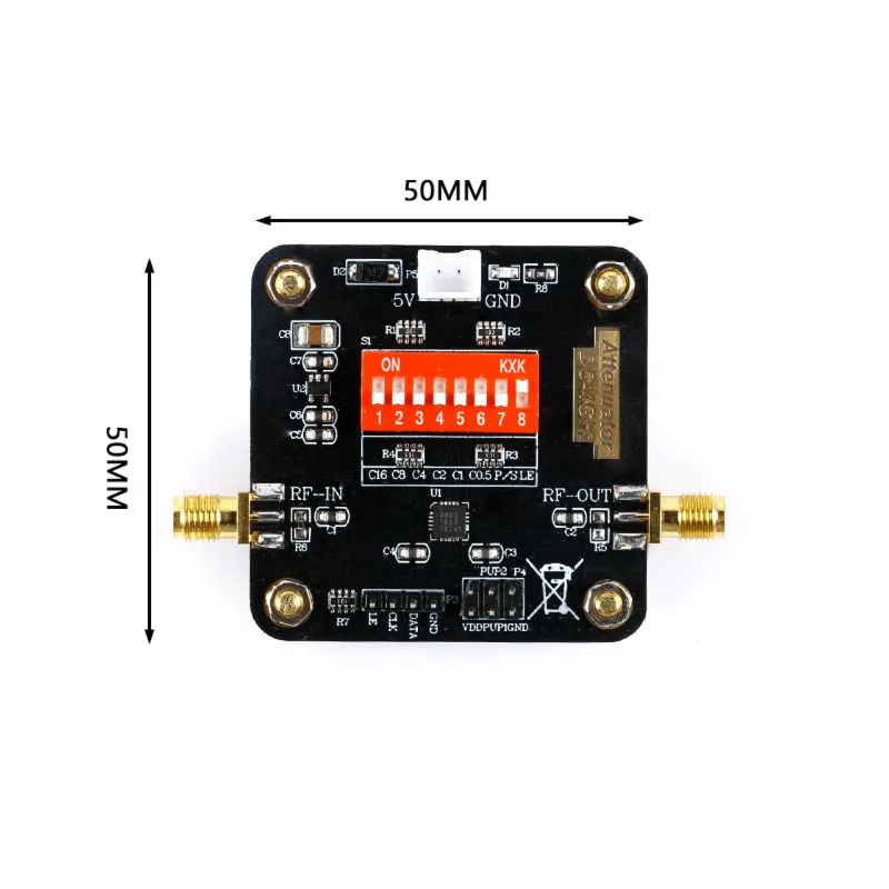 PE4302 디지털 RF 감쇠기 모듈 (광대역 고정밀) DC-4000MHz 31.5dB 가변 감쇠 [ZTX101-001]