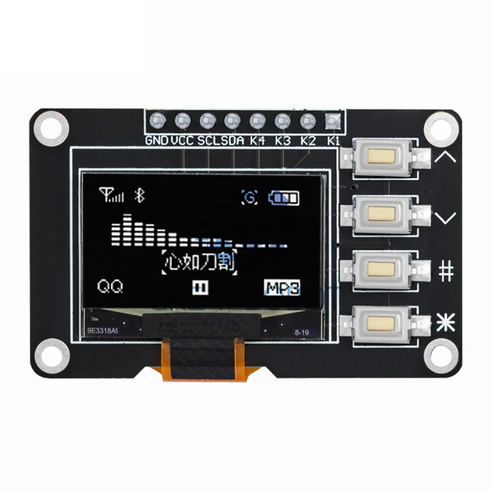 신제품 0.96 인치 OLED IIC 흰색/노란색 파란색/파란색 12864 OLED 디스플레이, Arduino 용 4x4 키 I2C SSD1315 LCD 스크린 보드 [ZTI45-008]