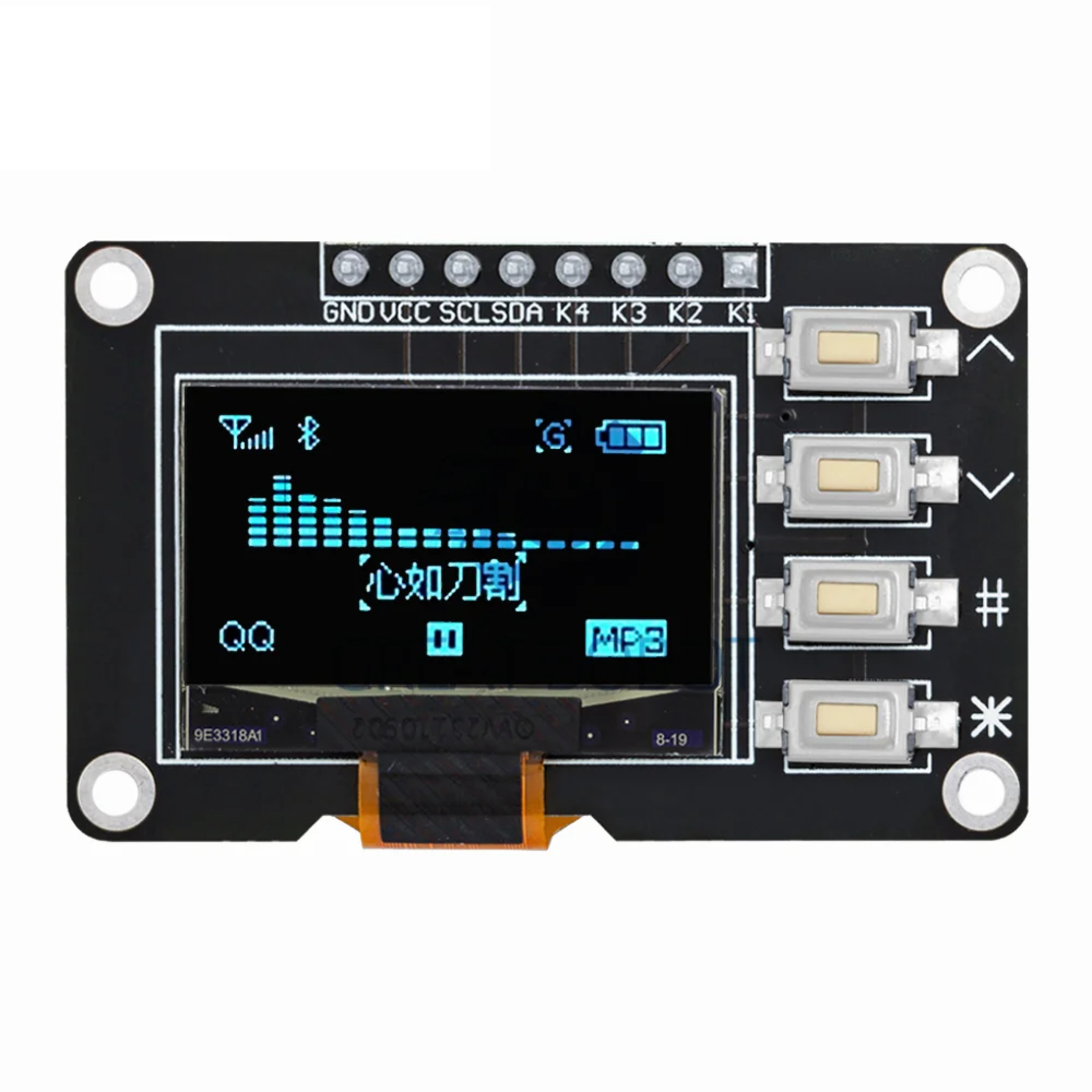 신제품 0.96 인치 OLED IIC 흰색/노란색 파란색/파란색 12864 OLED 디스플레이, Arduino 용 4x4 키 I2C SSD1315 LCD 스크린 보드 [ZTI45-008]
