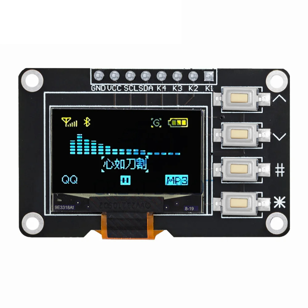 신제품 0.96 인치 OLED IIC 흰색/노란색 파란색/파란색 12864 OLED 디스플레이, Arduino 용 4x4 키 I2C SSD1315 LCD 스크린 보드 [ZTI45-008]