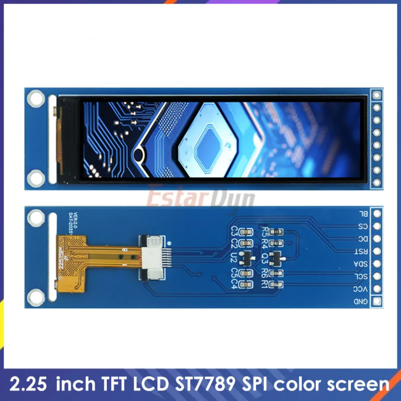 2.25인치 TFT LCD ST7789 소형 화면 76x284 모듈 LCD 전체보기 SPI 컬러 화면 [ZTI45-009]