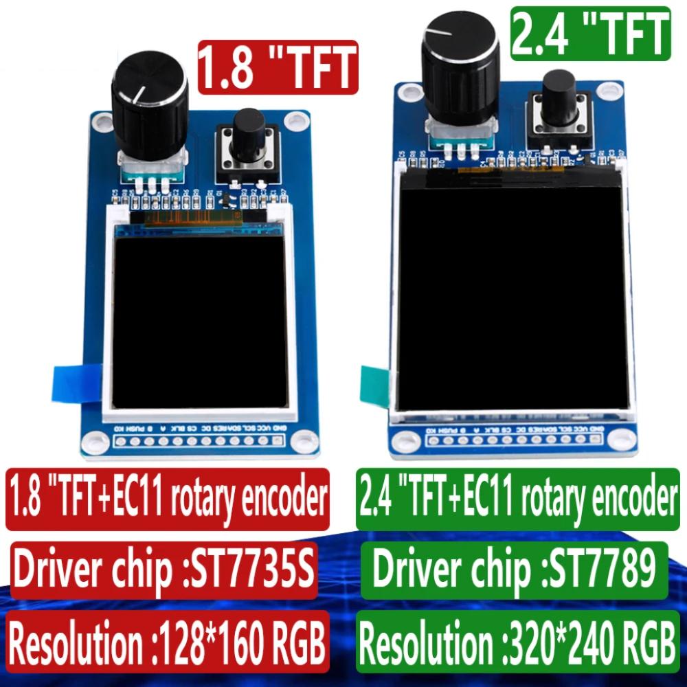 EC11 로터리 엔코더 조합 모듈이 포함된 1.8인치 2.4인치 TFT 디스플레이 화면 Arduino용 SPI 인터페이스 LCD 디스플레이 화면 [ZTI45-007]