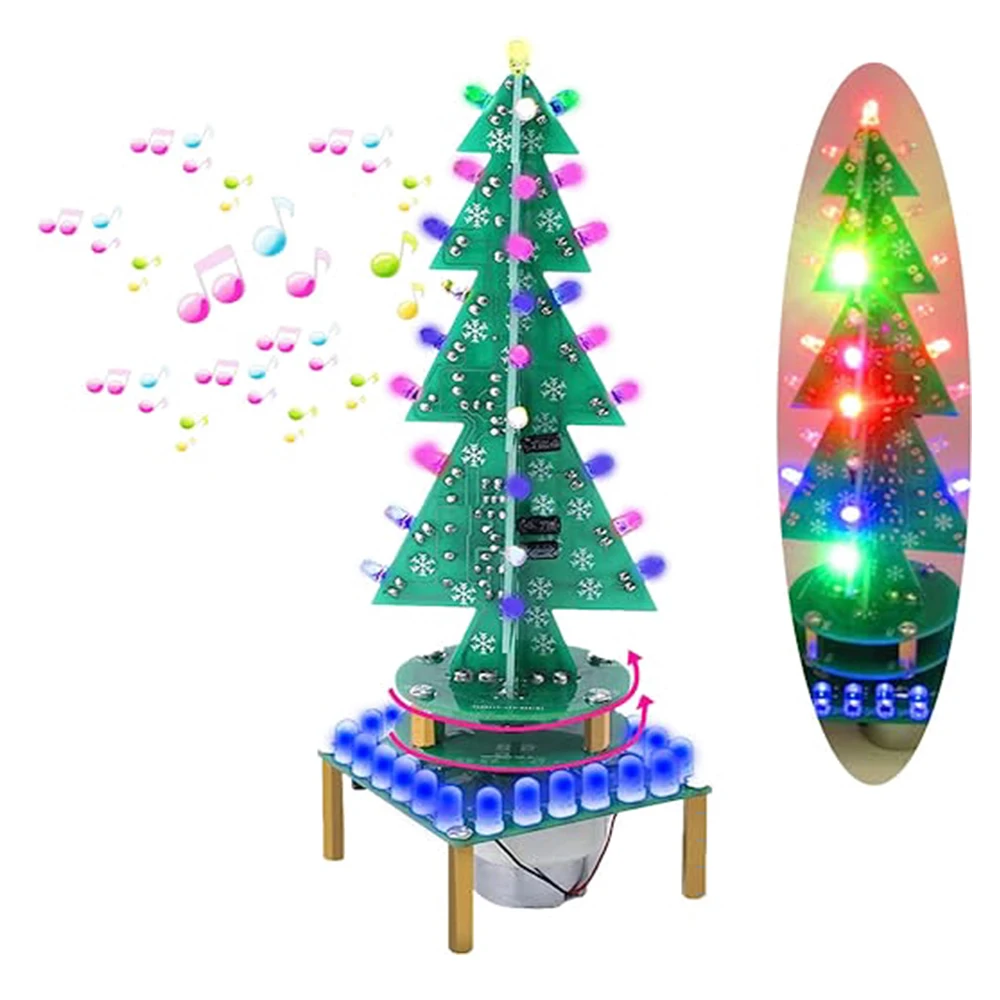 christmas tree 색상 회전 3D RGB 크리스마스 트리 LED DIY 키트  음악 크리스마스 트리 회로 전자 용접 어셈블리 재미있는 키트 [Adeept-039]
