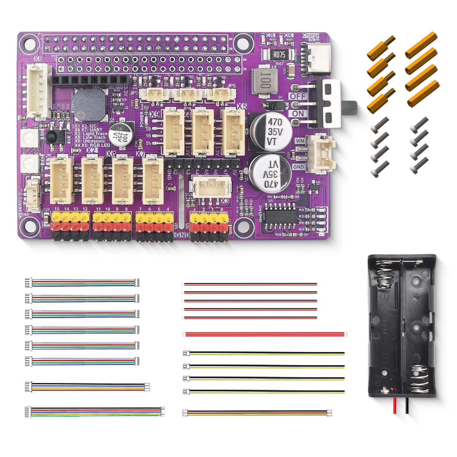 ADM133-V3.1 Raspberry Pi용 Adeept 로봇 모자  Raspberry Pi 5/4B/3B/3B+용 확장 보드  PDF 튜토리얼이 포함된 스마트 로봇 자동차 드라이버 [Adeept-038]