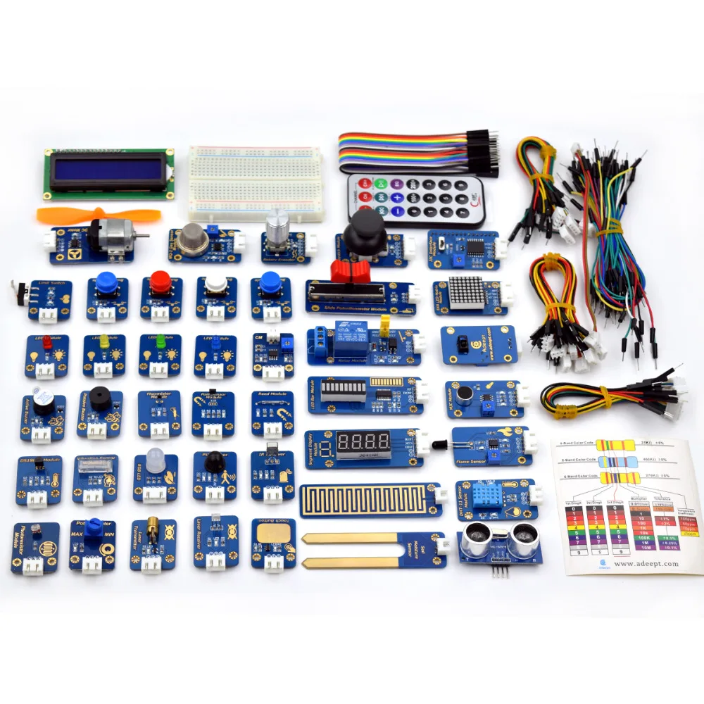 ADA016 42 모듈 Arduino UNO R3 Mega2560 Nano용 최고의 센서 키트 가이드북이 포함된 Arduino용 센서 스타터 키트(PDF) [Adeept-031]