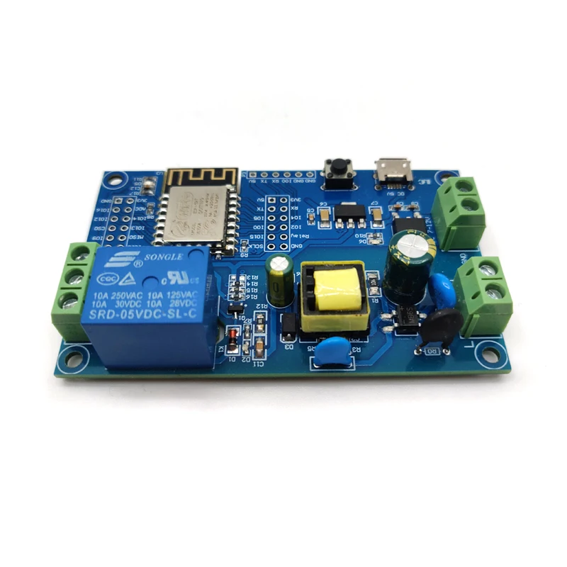 AC DC 전원 공급 ESP8266 WiFi 단일 채널 릴레이 모듈 (ESP-12F 개발 보드 2차 개발 가능) [LCTECH-38]