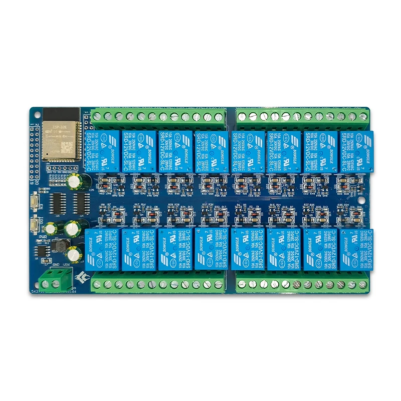 DC 12V 전원 ESP32 16채널 릴레이 모듈 개발 보드 (ESP32-WROOM 기반 2차 개발 지원) [LCTECH-25]