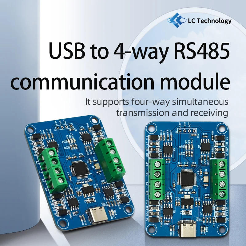 CH9344 USB-4채널 TTL 변환기 (4포트 USB-UART 다운로더)-직렬 통신 트랜시버 [LCTECH-11]