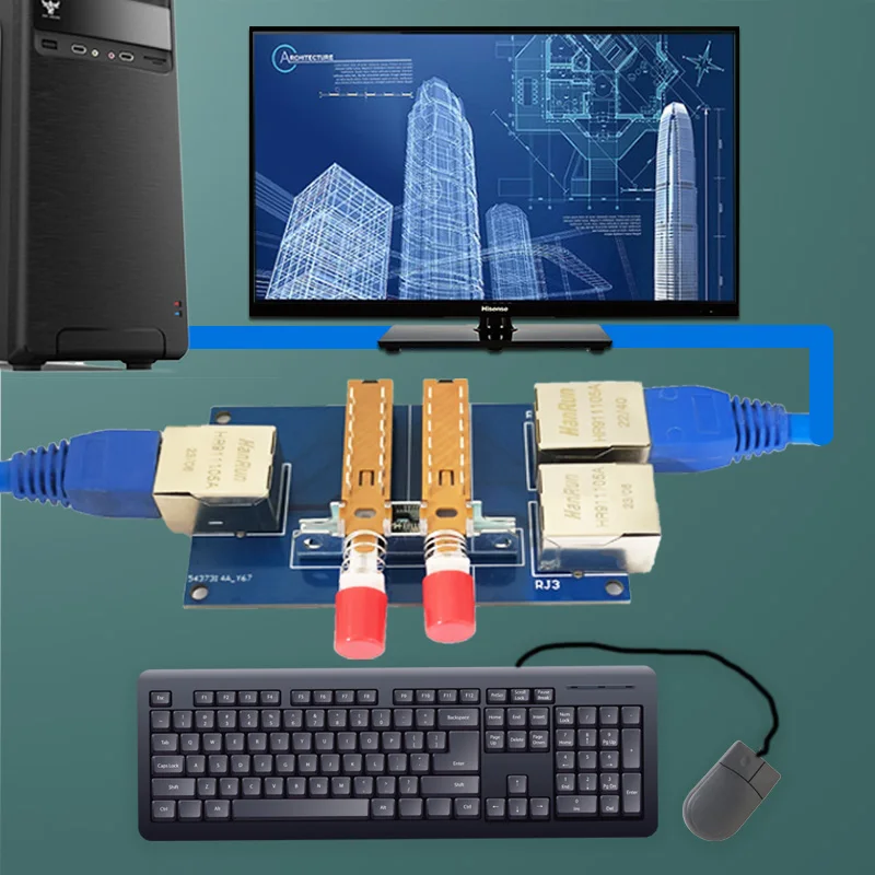 이더넷 스위처 2포트 (RJ45)-내부 외부 네트워크 전환기 (2입력 1출력 LAN 분배기) [LCTECH-28]