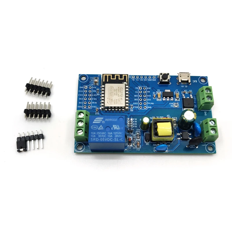 AC DC 전원 공급 ESP8266 WiFi 단일 채널 릴레이 모듈 (ESP-12F 개발 보드 2차 개발 가능) [LCTECH-38]