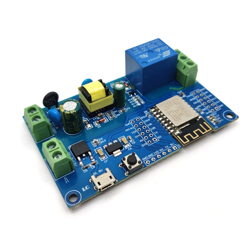 AC DC 전원 공급 ESP8266 WiFi 단일 채널 릴레이 모듈 (ESP-12F 개발 보드 2차 개발 가능) [LCTECH-38]