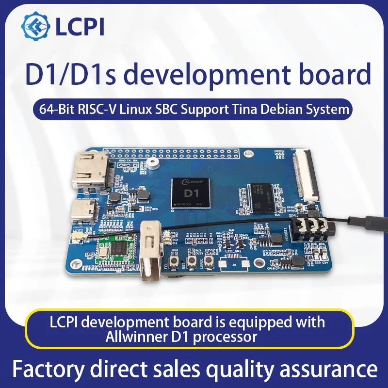 LCPI 전지(Allwinner) D1 개발보드-64비트 RISC-V 리눅스 SBC (Tina Debian 지원) [LCTECH-22]
