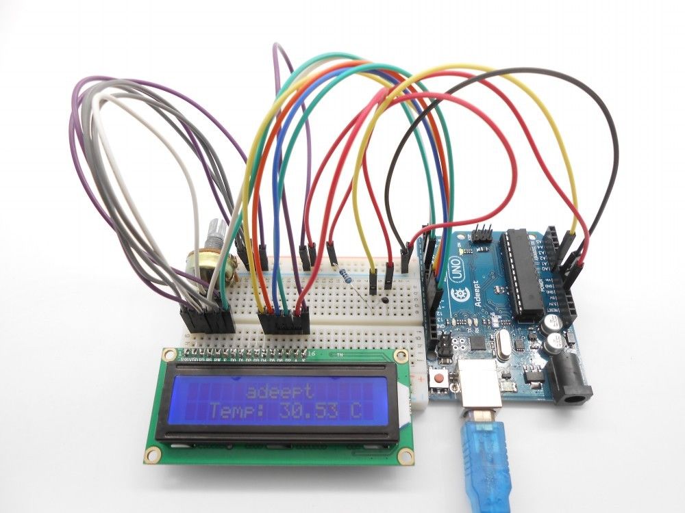 ADA001 가이드북과 C 코드가 포함된 Arduino용 Adept 스타터 키트 Arduino UNO R3 LCD1602 브레드보드 DC 모터 스타터/초급 키트  [Adeept-029]