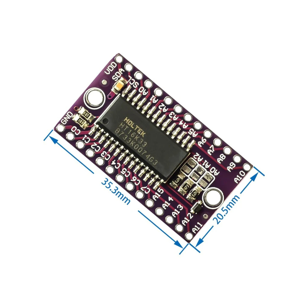 HT16K33 LED 매트릭스 제어 드라이버 모듈 (7세그먼트 도트 매트릭스 겸용) [ZTI45-013]