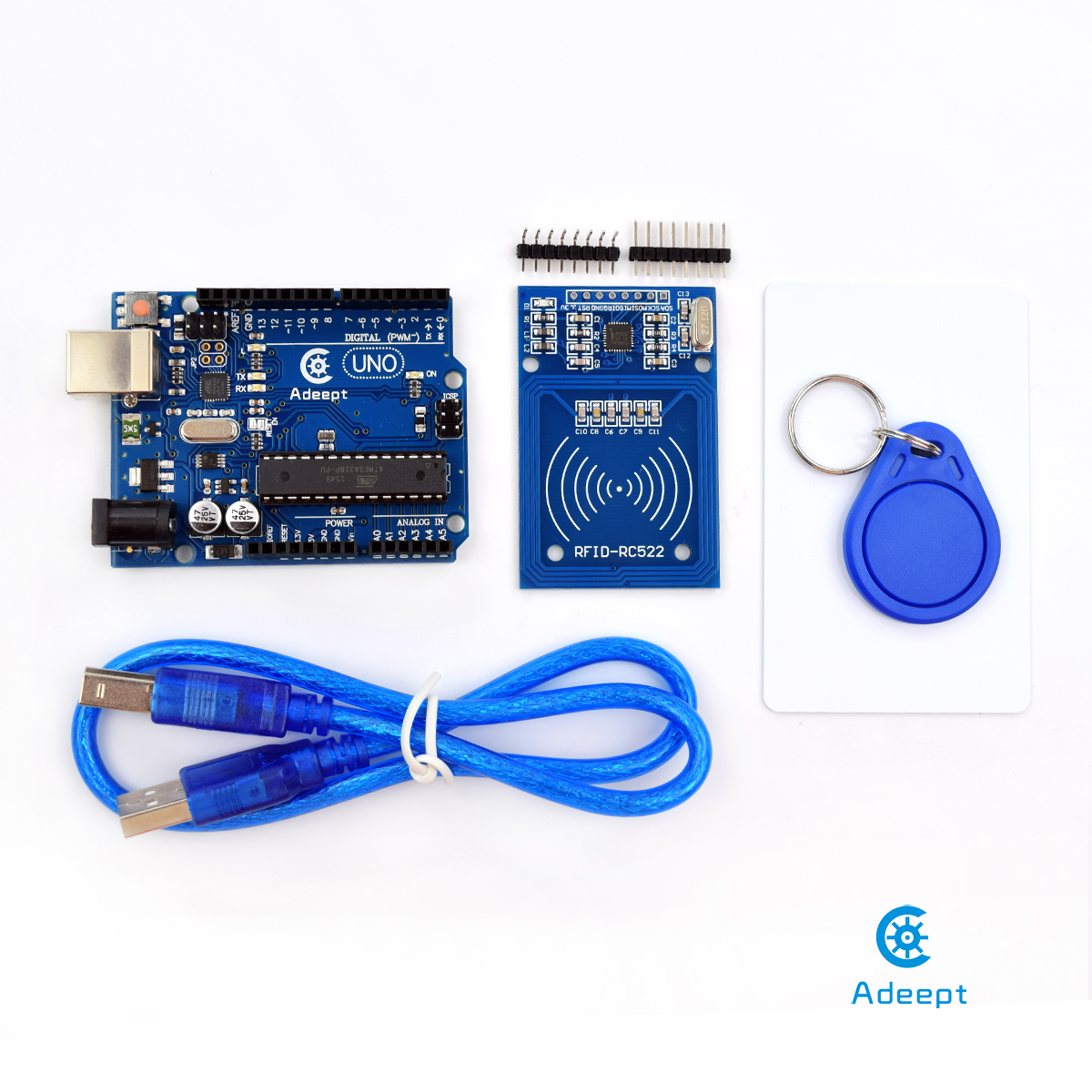 ADA006 아두이노 UNO R3 RFID 스타터 키트 : 기초부터 활용까지 (서보 모터 RC522 RFID 모듈 PS2 조이스틱 포함)  가이드북 제공 [Adeept-033]