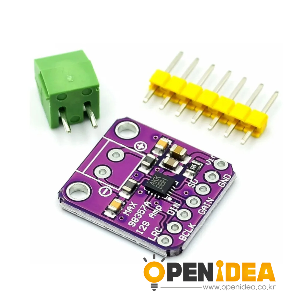 MAX98357 I2S 오디오 앰프 모듈 (무필터 Class-D 증폭)-ESP32 라즈베리 파이 호환 납땜 필요 없음 [ZTP50-010]