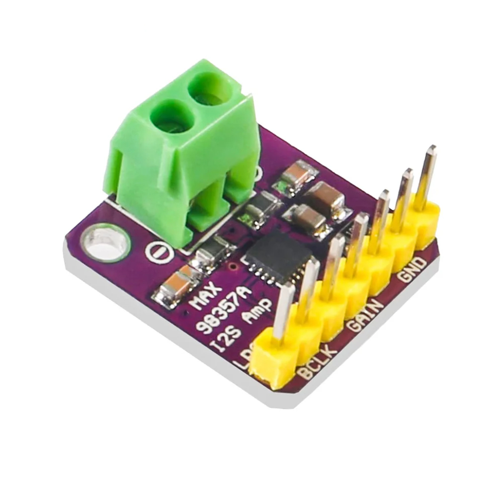 MAX98357 I2S 오디오 앰프 모듈 (무필터 Class-D 증폭)-ESP32 라즈베리 파이 호환 납땜 필요 없음 [ZTP50-010]