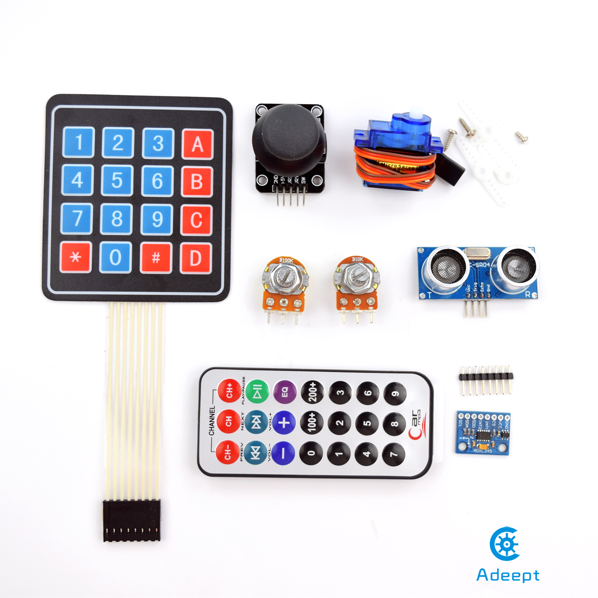ADA006 아두이노 UNO R3 RFID 스타터 키트 : 기초부터 활용까지 (서보 모터 RC522 RFID 모듈 PS2 조이스틱 포함)  가이드북 제공 [Adeept-033]