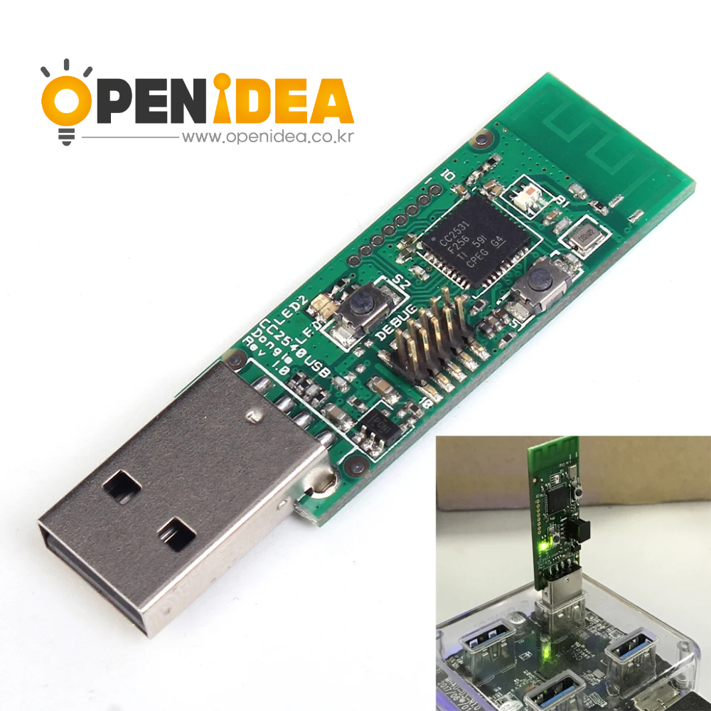 CC2531+안테나 블루투스 USB 동글 Zigbee 패킷 분석기 및 개발 도구 [ZTF113-010]