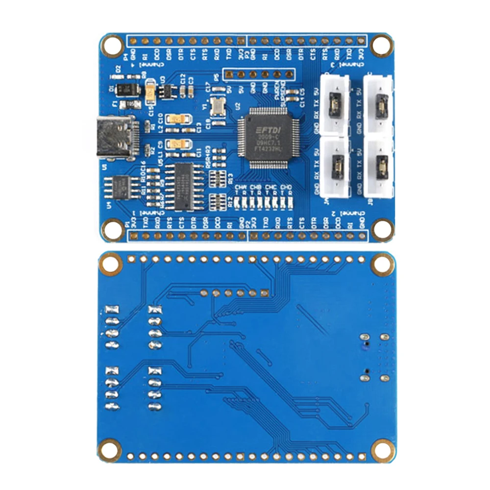 USB to 4채널 TTL 시리얼 컨버터 (원칩 FT4232HL)-USB to 멀티 시리얼 포트 5V 3.3V [ZTB60-001]