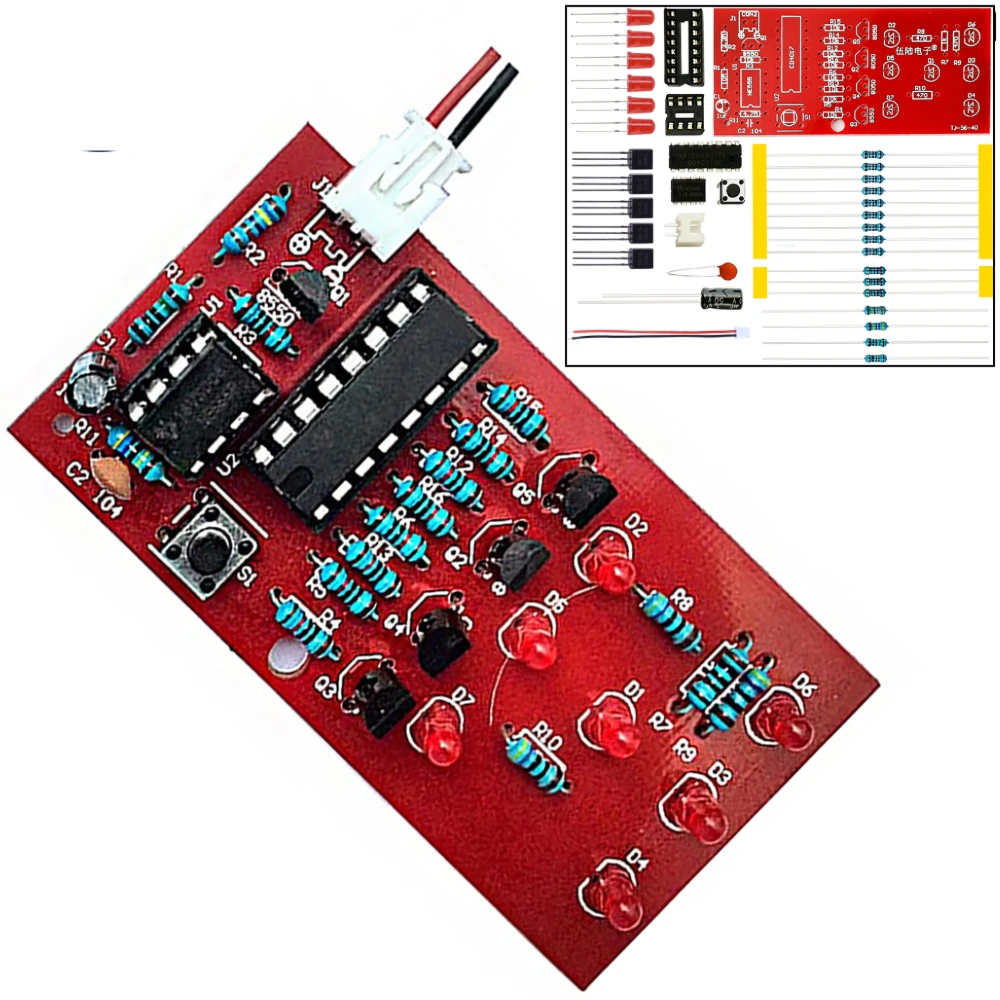 DIY 전자 키트 Led 모듈 행운의 주사위 재미있는 게임 PCB 보드 납땜 프로젝트 연습 스위트 구성 요소 용접 기술 학습 [DIY-340]