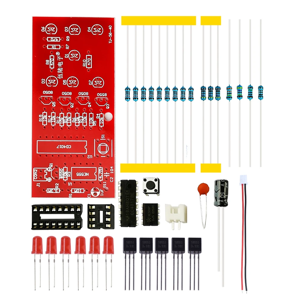 DIY 전자 키트 Led 모듈 행운의 주사위 재미있는 게임 PCB 보드 납땜 프로젝트 연습 스위트 구성 요소 용접 기술 학습 [DIY-340]