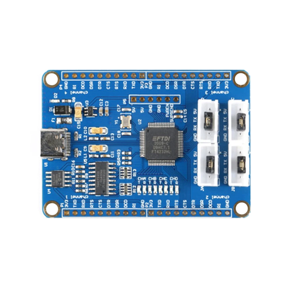 USB to 4채널 TTL 시리얼 컨버터 (원칩 FT4232HL)-USB to 멀티 시리얼 포트 5V 3.3V [ZTB60-001]