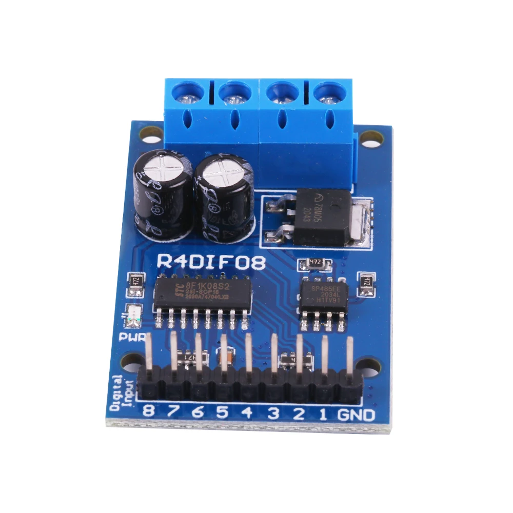 DC 12V 8채널 디지털 입력 모듈 (RS485 Modbus RTU 스위치 신호 수집 8-12mA) [ZTX101-176]