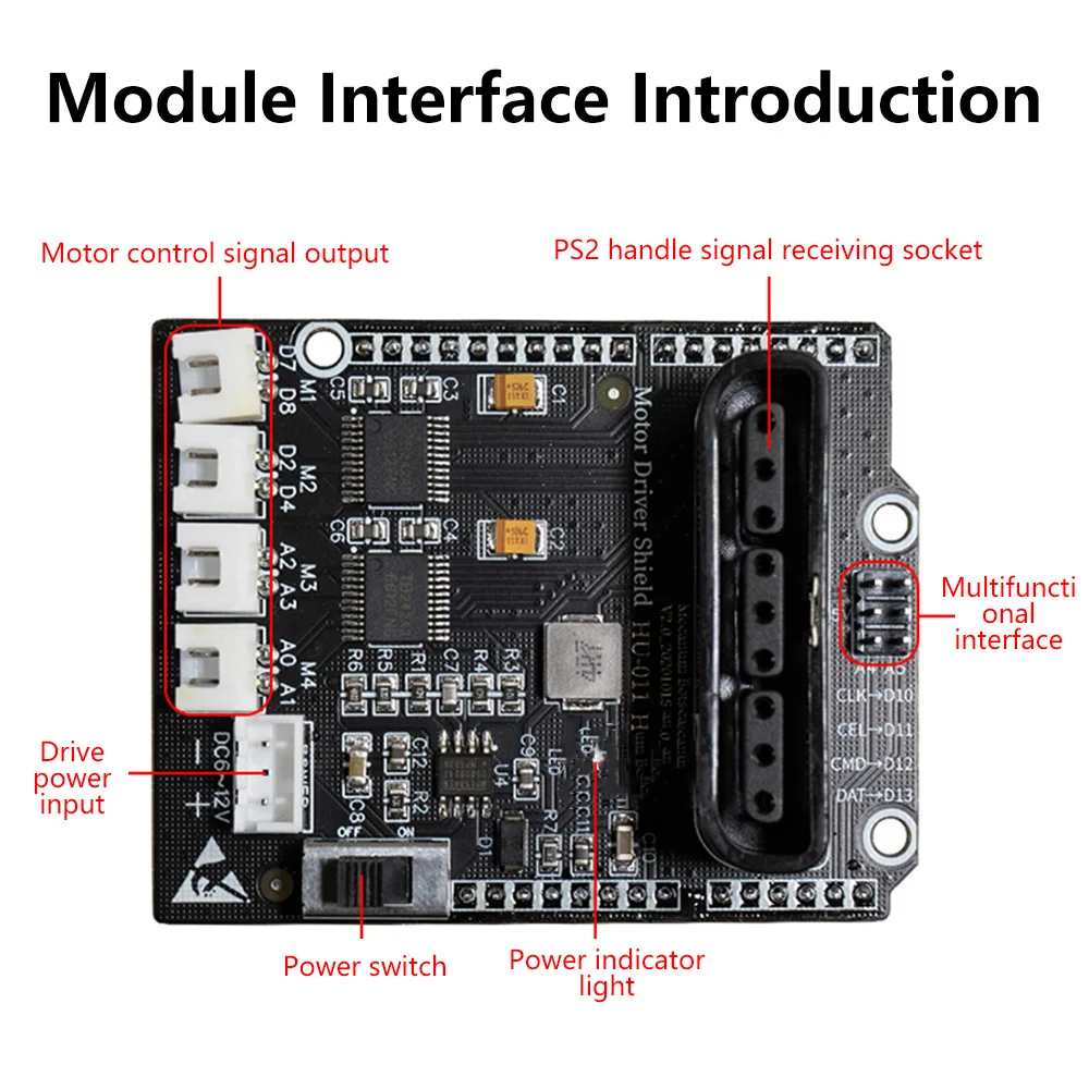 HU-011 TB6612FNG 스테퍼 모터 모듈 6-12V 서보 드라이버 모듈 ARDUINO 로봇 PWM용 4방향 모터 드라이버 모듈 [ZTH83-027]
