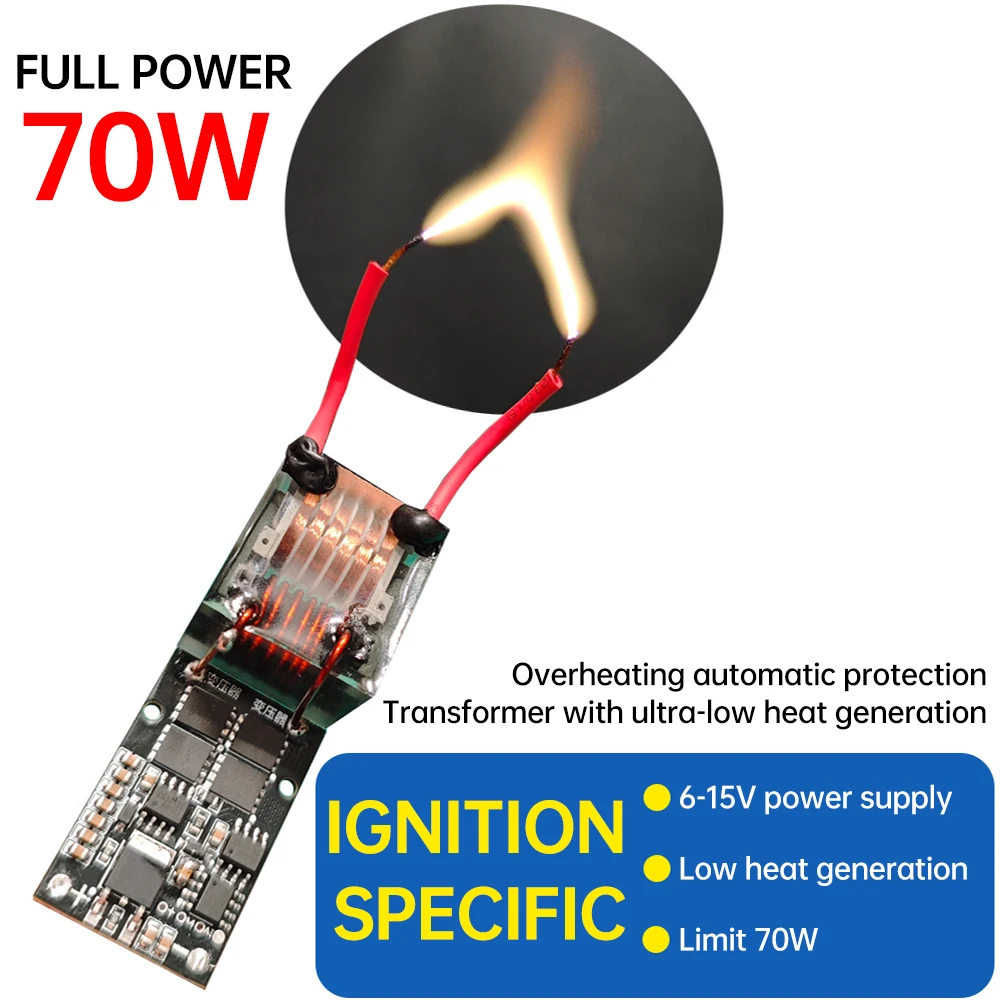 고전압 아크 점화기 모듈 DC 6-15V 변환기-AC 10KV-25KV 70W 발전기 인버터 부스트 스텝 업 DIY 키트 코어 변압기 [ZTH83-025]