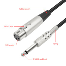 모노 트랙 6.35MM 3회전 캐논 XLR 모티브 1/4 TS 모티브 캐논 모티브 조음대 마이크 선 25M [ZBL034-094]