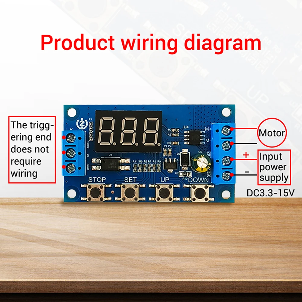 DC 3.3-15V 트리거 사이클 타이머 지연 스위치 LED 디스플레이 주기 타이머 모듈 ARDUINO 용 0.01s-999MIN 조정 가능한 타이머 ZK-MC01 [ZTH83-028]